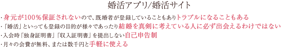 婚活アプリ / 婚活サイトのポイント